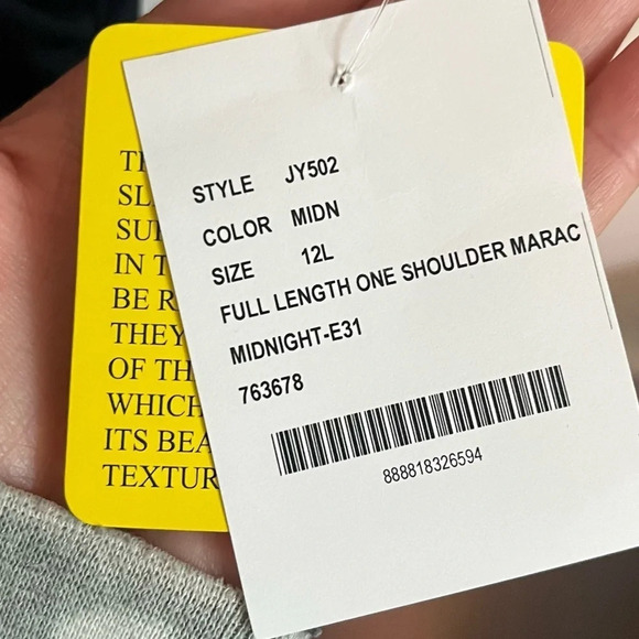 JY Jenny Yoo • NWT Midnight Blue Navy JY502 One Shoulder Bridesmaids Gown Dress - Picture 5 of 7